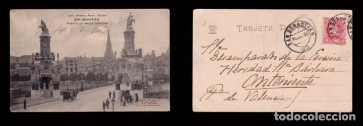 Sellos: 4 Tarjetas Postales.10c.Alfonso XIII Cadete 1906-1908 Matasello SAN SEBASTIAN - Foto 5 - 272146433