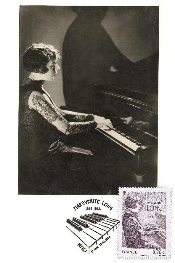 Sellos: France 2016 - Marguerite Long carte maximum - Foto 1