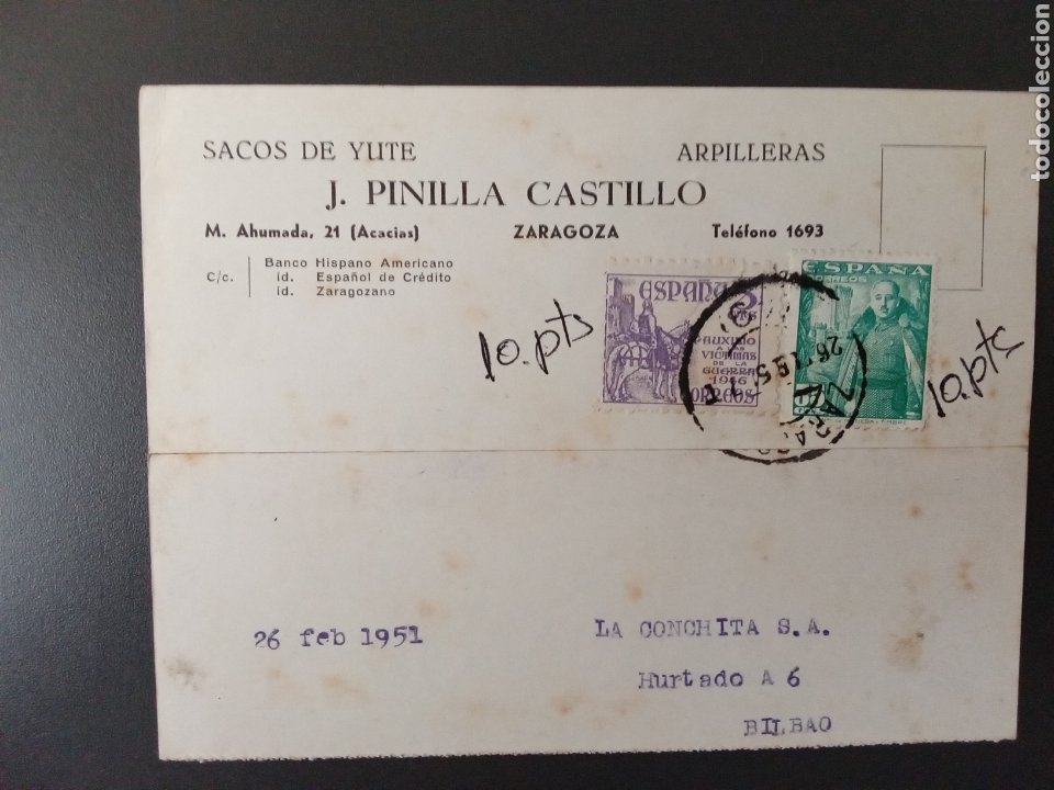 Sellos: Tarjeta postal matasellada. La Conchita. J Pinilla castillo - Foto 1 - 293991603
