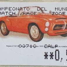 Sellos: ESPAÑA SELLO ATM-150 PEGASO Z-102 SS P SPYDER (1955) ”CAPEONATO DEL MUNDO MACH-RACE CALP 2005”. Lote 312218763