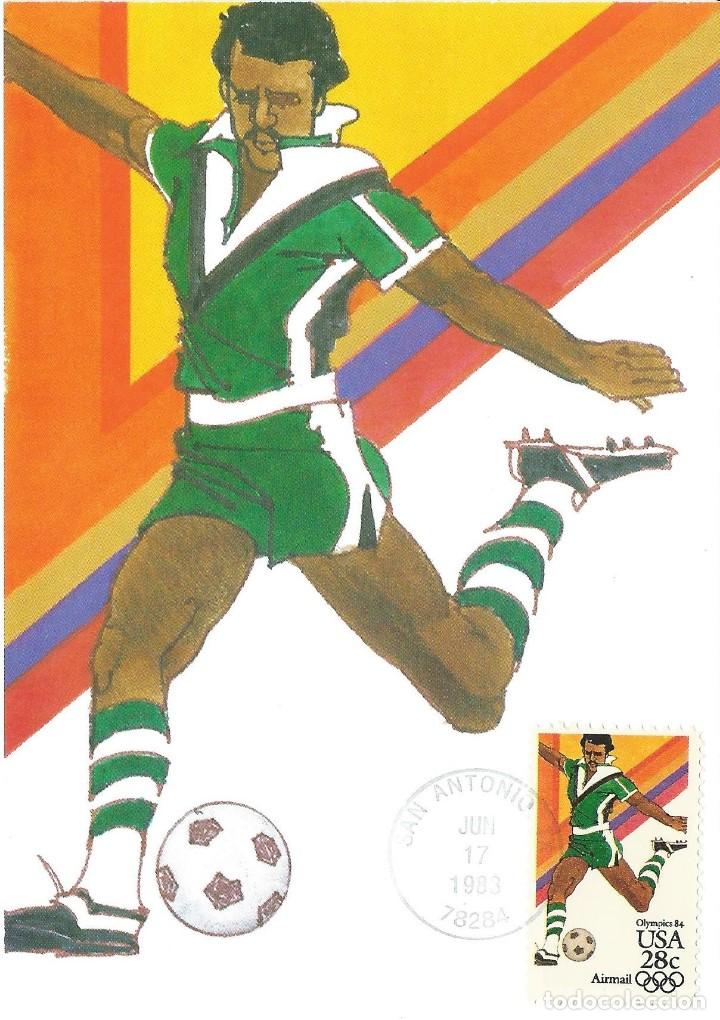 Sellos: 1983. ESTADOS UNIDOS/USA. M&Aacute;XIMA/MAXIMUM CARD. JJ.OO. LOS ANGELES 1984. F&Uacute;TBOL/FOOTBALL. DEPORTES.