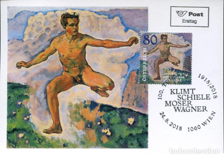 Sellos: Austria 2018 - Koloman Moser carte maximum - Foto 1