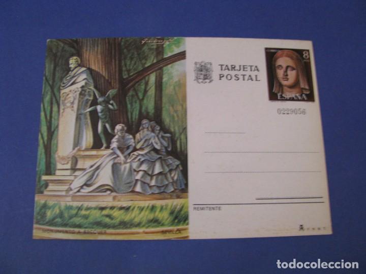 Sellos: TARJETA POSTAL. MONUMENTO A BECQUER, SEVILLA. - Foto 1