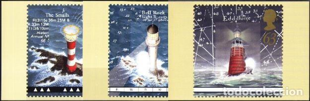 Sellos: GRAN BRETA&Ntilde;A 3 TM FAROS 1998 - Foto 1