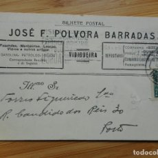 Sellos: ANTIGUA TARJETA JOSE F.POLVORA BARRADAS. FAZENDAS MERCERIAS VIDROS. VIDIGUEIRA PORTUGAL 1933. Lote 364465961