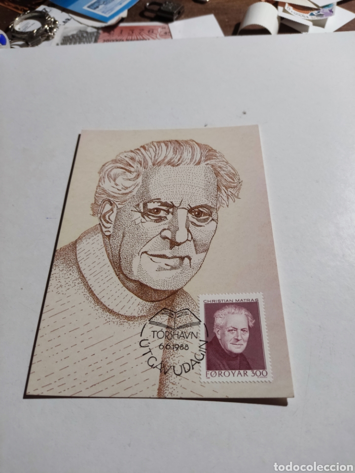 Sellos: Tarjeta m&aacute;xima Islas Feroe Christian matras - Foto 1