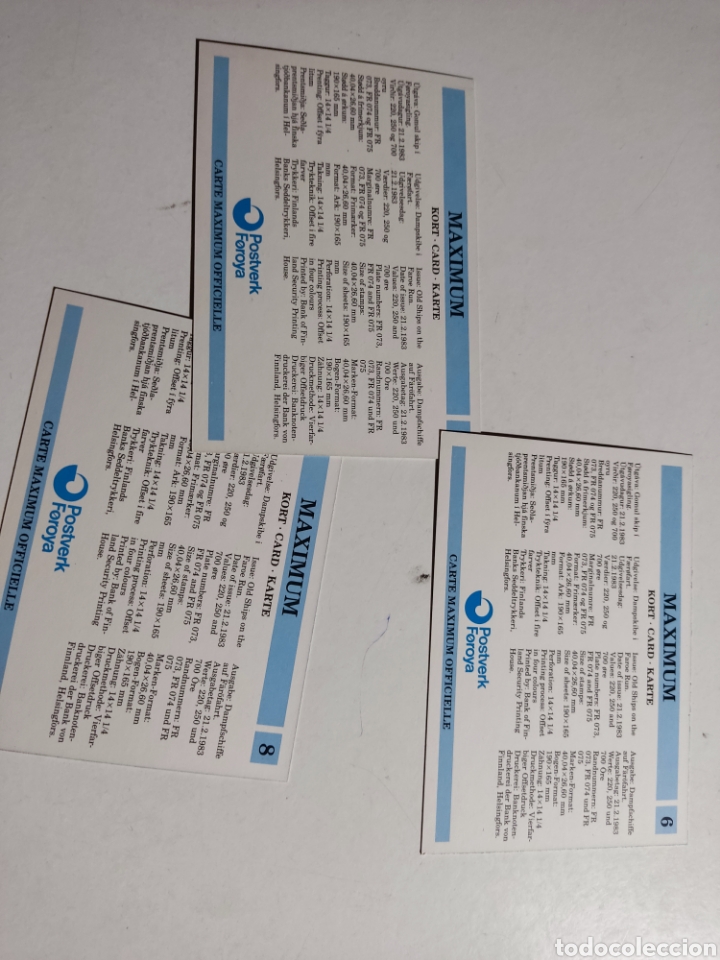 Sellos: Tarjetas m&aacute;xima Islas Feroe nav&iacute;os - Foto 2