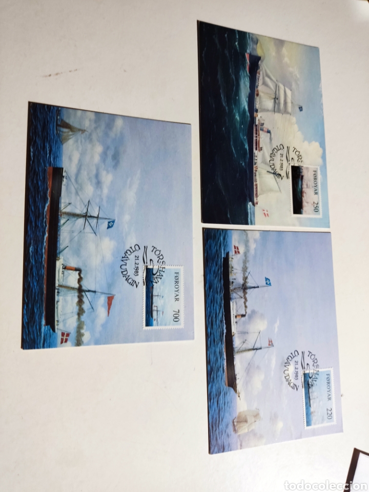 Sellos: Tarjetas m&aacute;xima Islas Feroe nav&iacute;os - Foto 1