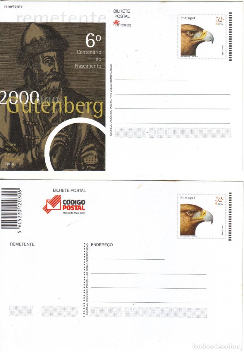 Sellos: DOS TARJETAS POSTAL PORTUGAL GUTENBERG 2000 - Foto 1