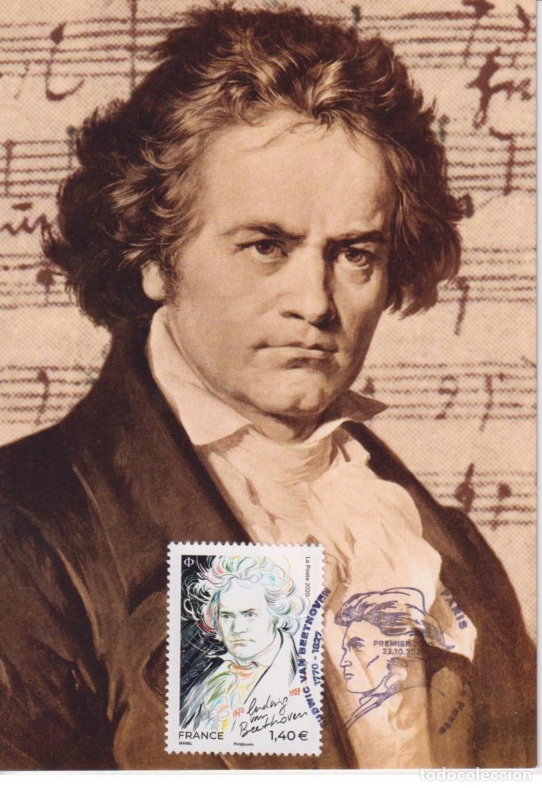 Sellos: France 2020 - Beethoven carte maximum - Foto 1