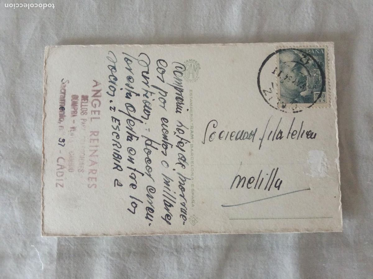 Sellos: ANTIGUA TARJETA POSTAL.1954 - Foto 2
