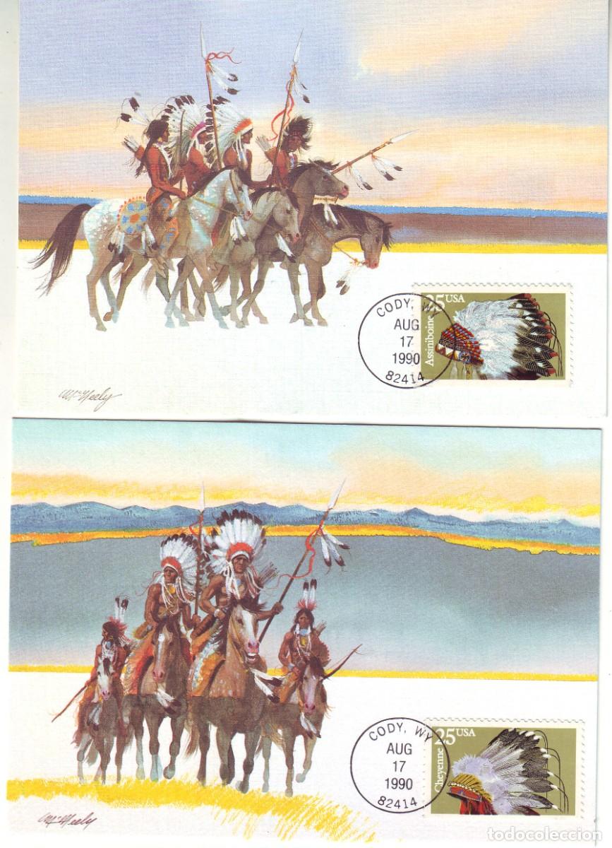 Sellos: TARJETAS M&Aacute;XIMAS DE ESTDOS UNIDOS GRUPO DE INDIOS - Foto 1