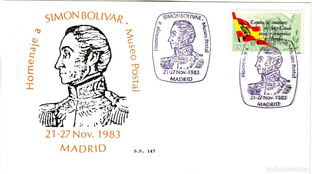 Sellos: TARJETA HOMENAJE A SIM&Oacute;N BOLIVAR - Foto 1
