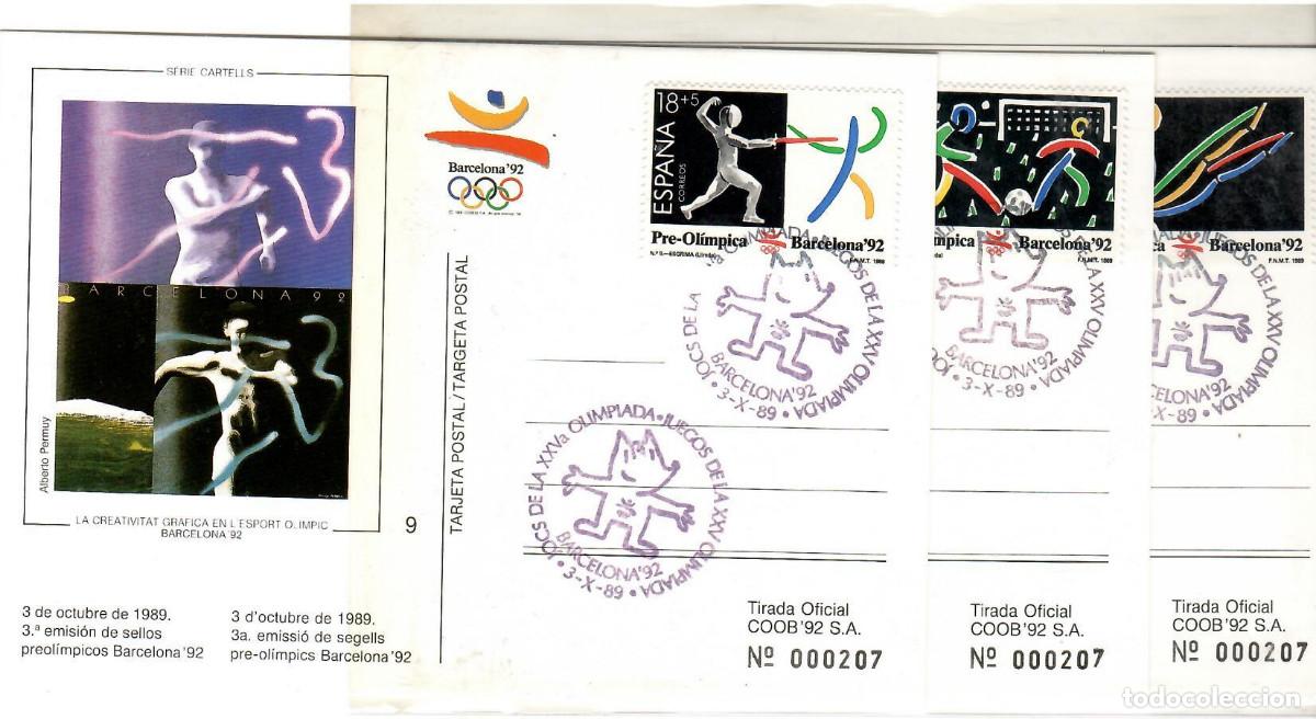 Sellos: COLECCION COMPLETA TARJETAS COOB 92 MATASELLADAS - Foto 4