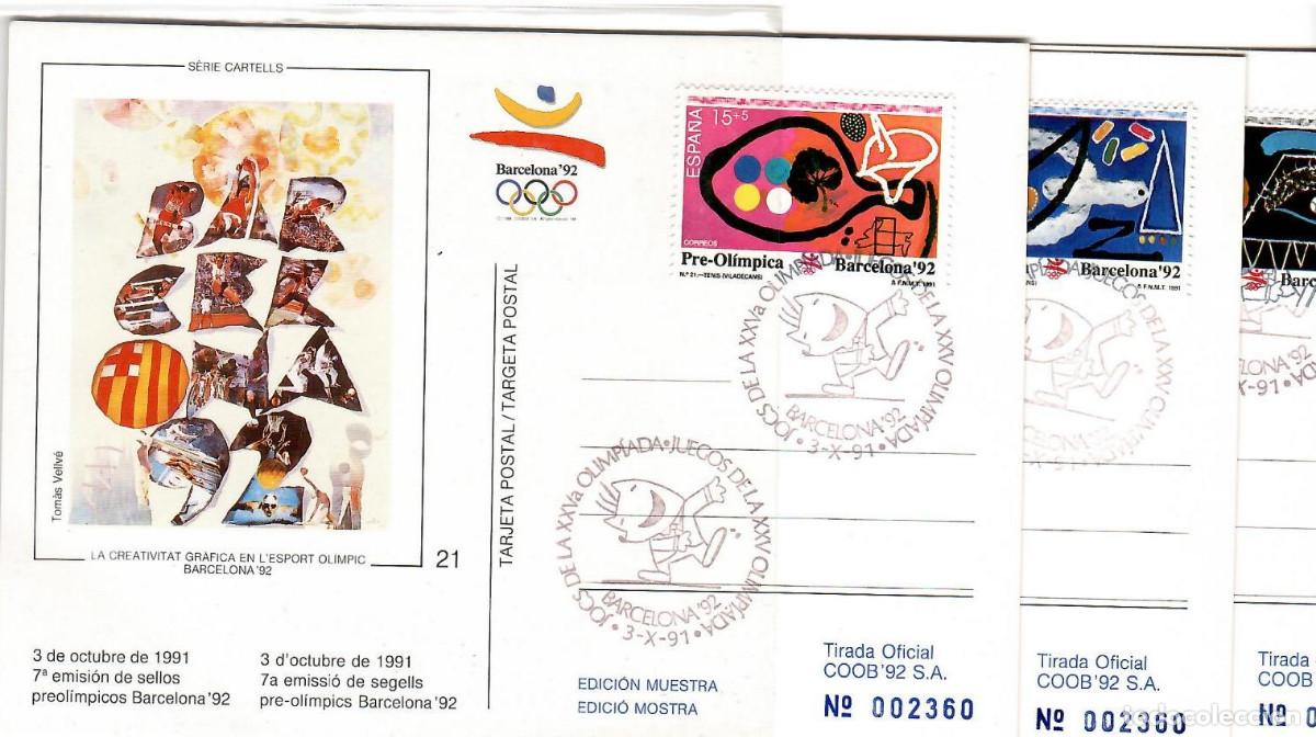 Sellos: COLECCION COMPLETA TARJETAS COOB 92 MATASELLADAS - Foto 8