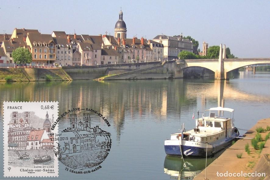 Sellos: France 2015 - Chalon sur Sa&ocirc;ne carte maximum - Foto 1