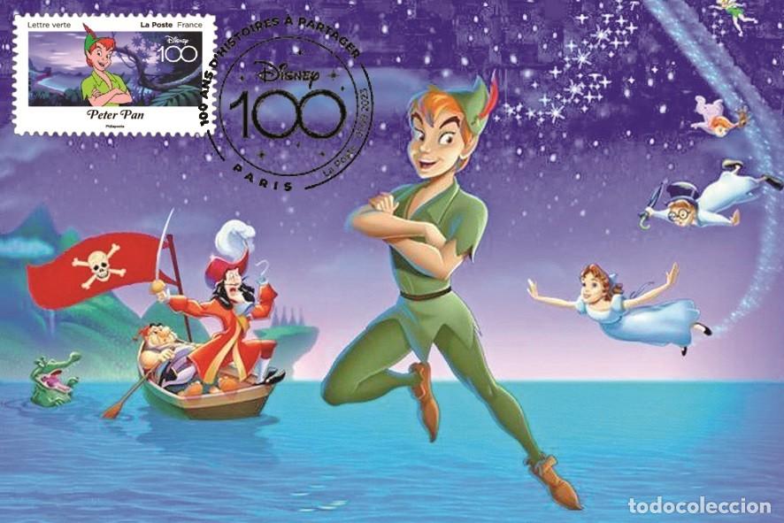 Sellos: France 2023 - Disney Cent. - Peter Pan carte maximum - Foto 1