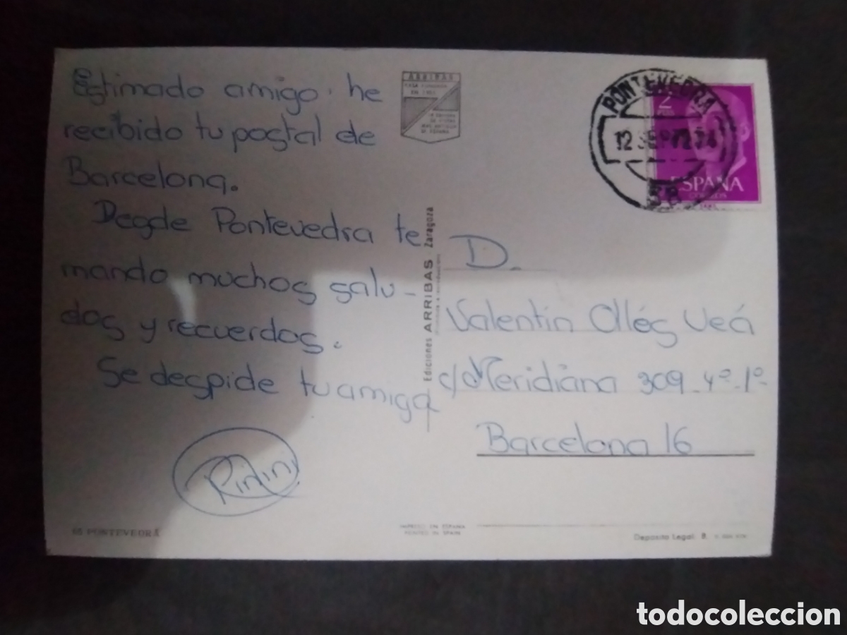 Sellos: TARJETA CON SELLO a&ntilde;o 1972 - Foto 1