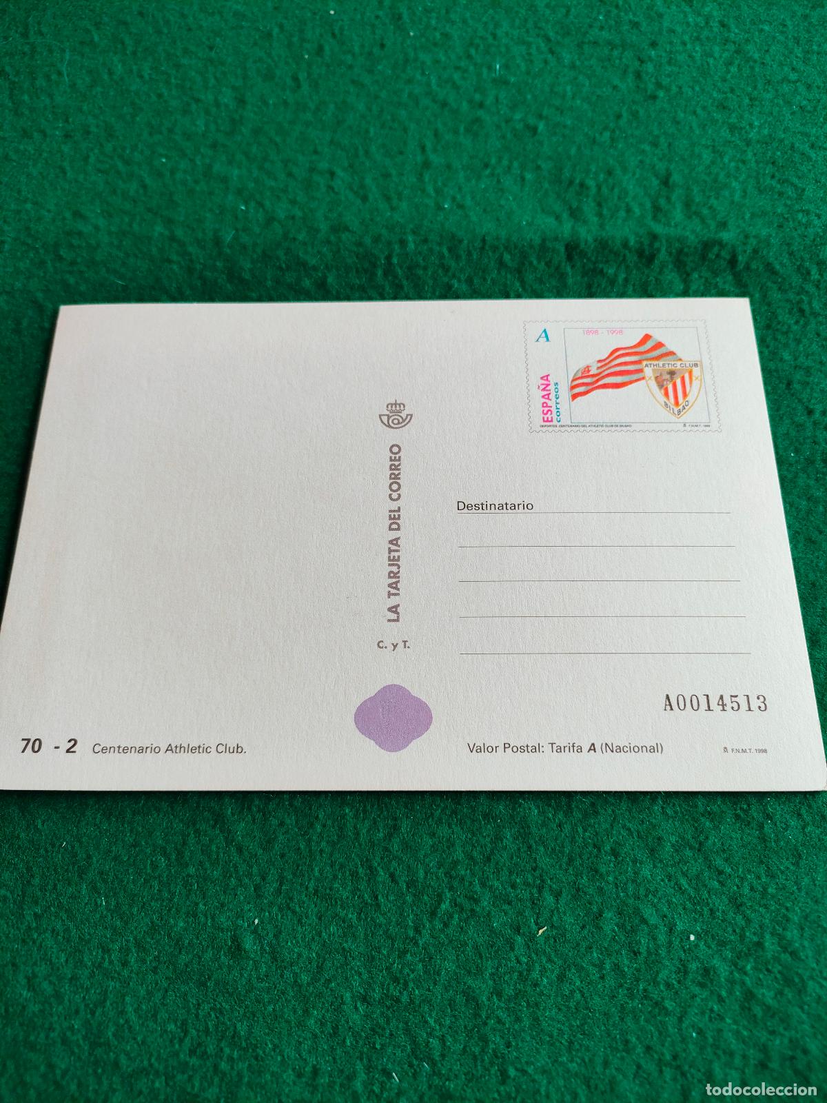 Sellos: TARJETA POSTAL CENTENARIO ATHLETIC CLUB - Foto 1