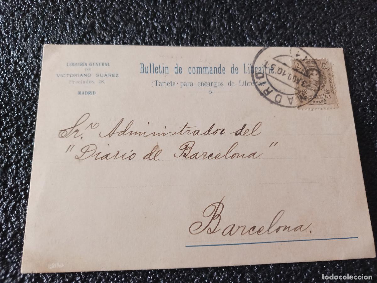 Sellos: bulletin de commande de librairia, libreria general de victoriano suarez, 1910 - Foto 1