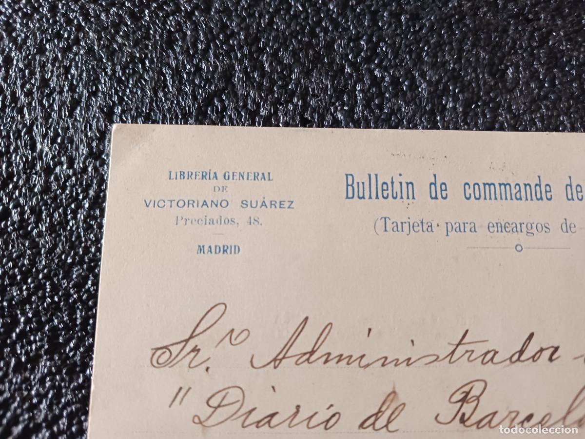 Sellos: bulletin de commande de librairia, libreria general de victoriano suarez, 1910 - Foto 2