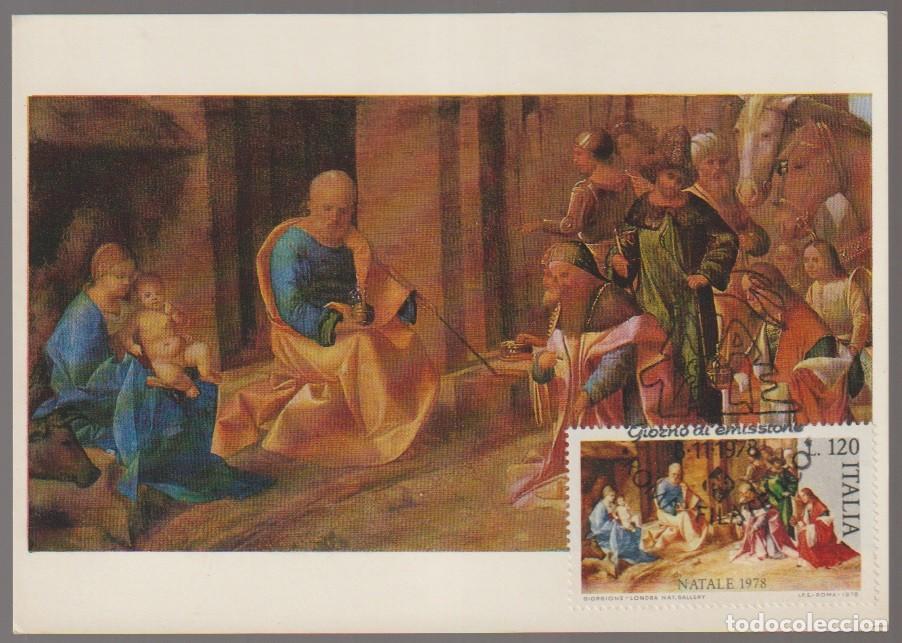 Sellos: Italia 1978 - Natale carte maximum - Foto 1