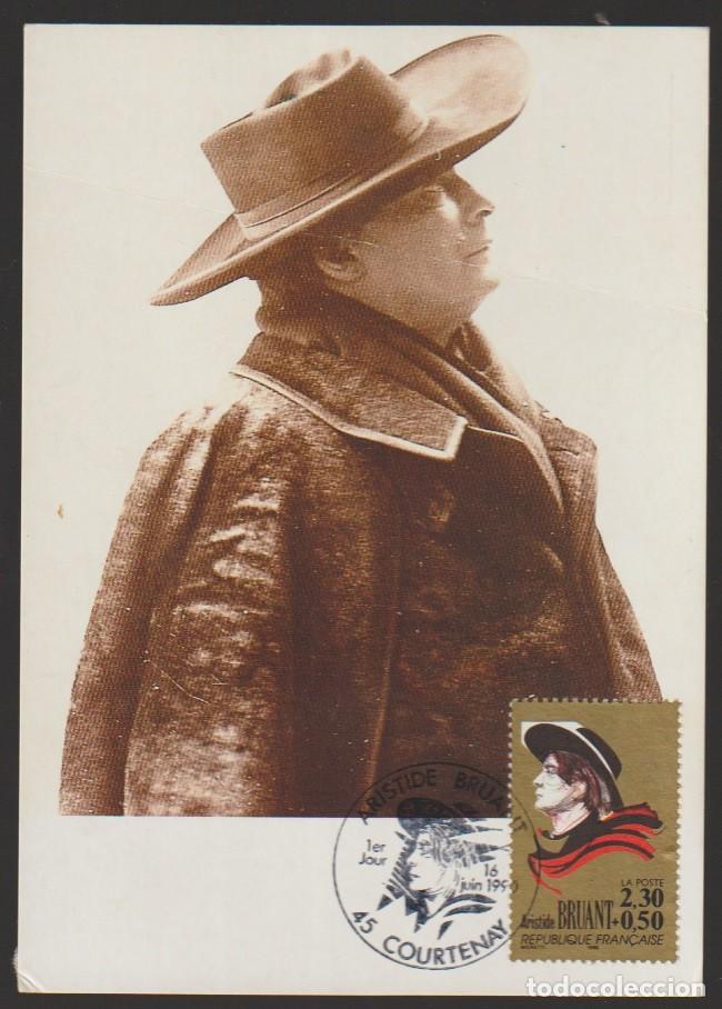 Sellos: France 1990 - Aristide Bruant carte maximum - Foto 1