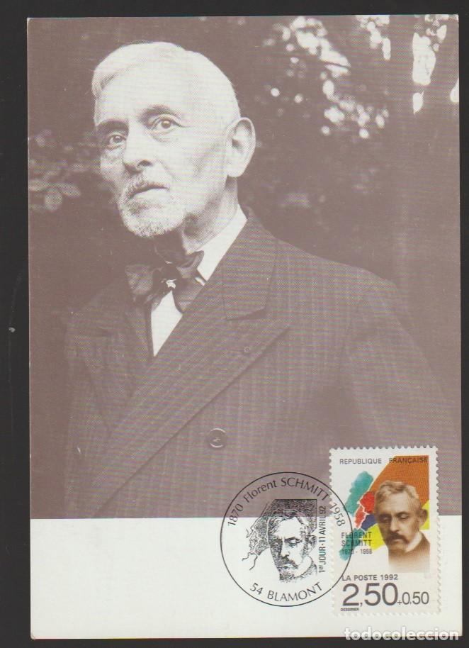 Sellos: France 1990 - Florent Schmitt carte maximum - Foto 1