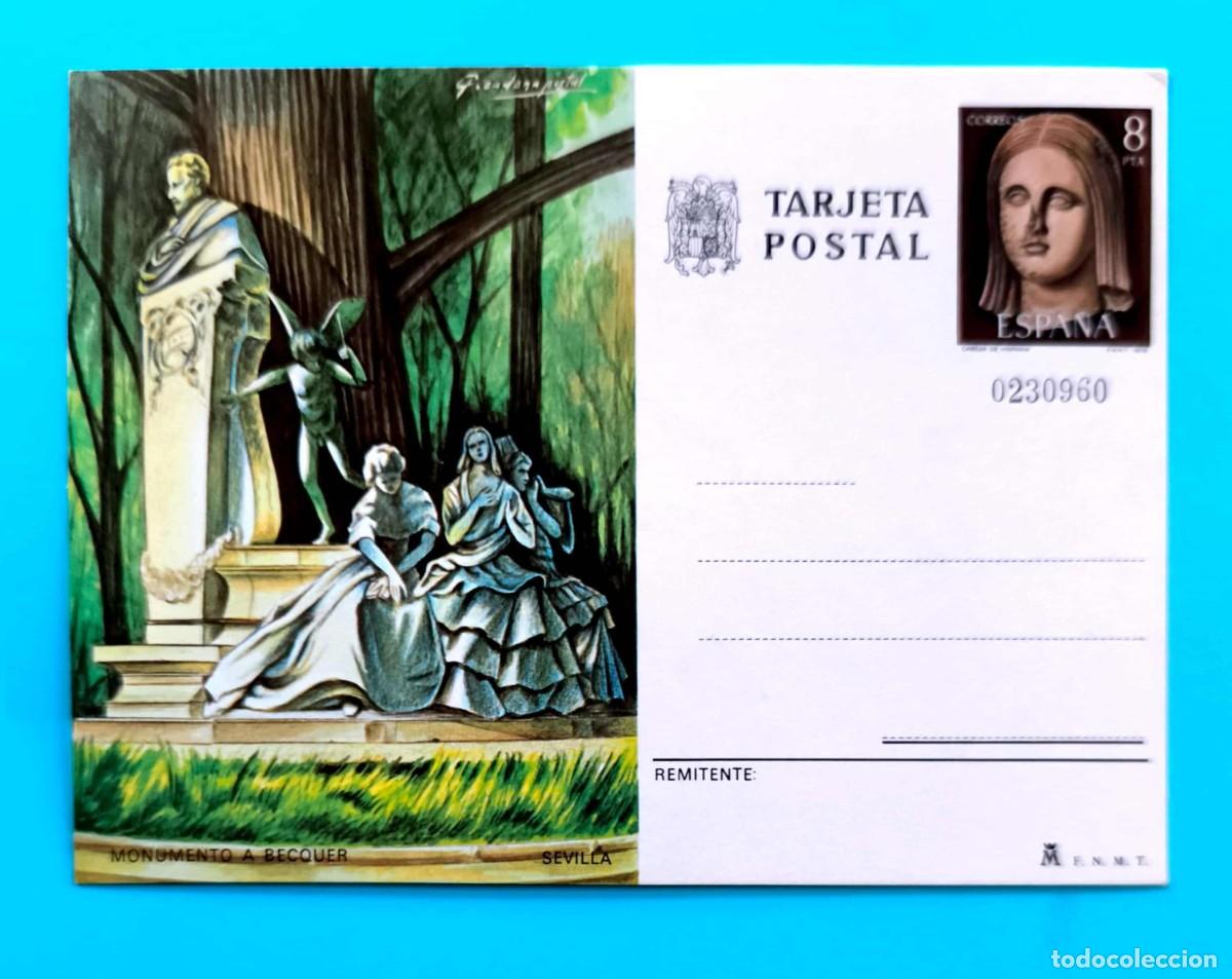 Sellos: TARJETA POSTAL MONUMENTO A BECQUER - SEVILLA - 1978 - Foto 1