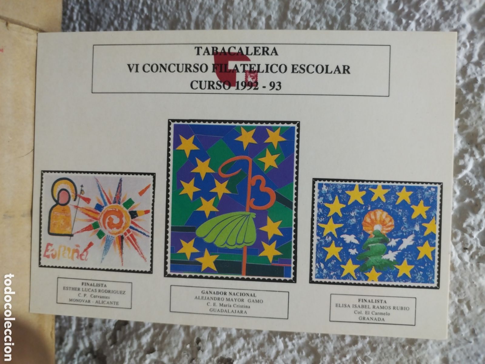 Sellos: CONCURSO FILATELICO ESCOLAR 92-93 - Foto 1