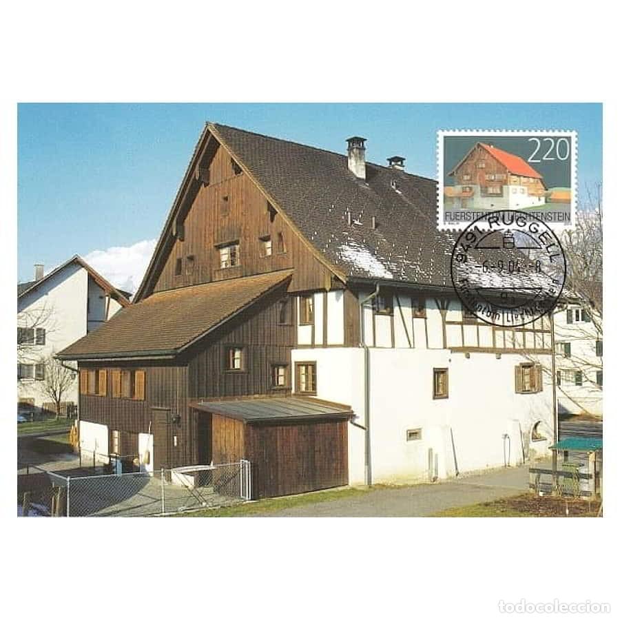 Sellos: Liechtenstein 2004 [MAX] Tarjeta M&aacute;xima. Edificios protegidos (N) - Foto 1