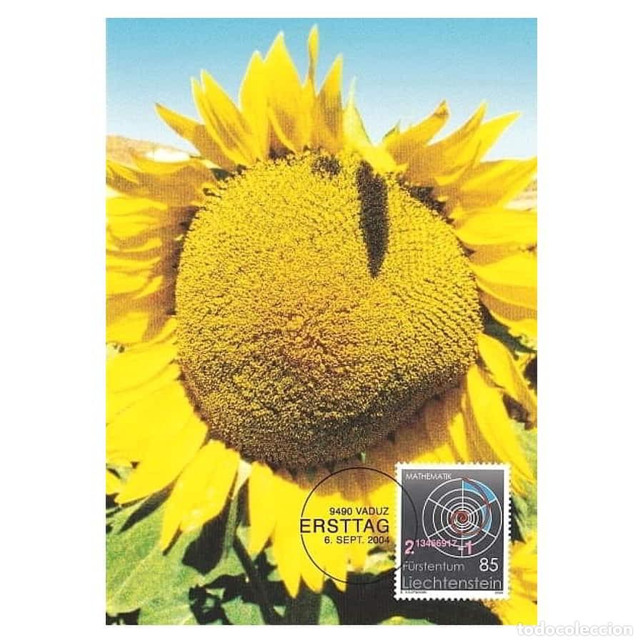 Sellos: Liechtenstein 2004 [MAX] Tarjeta M&aacute;xima. Matem&aacute;ticas. Girasol (N) - Foto 1