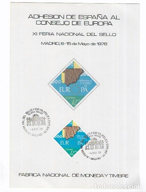 Selos: ESPA&Ntilde;A HOJA RECUERDO 1978 HR 064 CONSEJO DE EUROPA (0) DOBLE EN LA ESQUINA