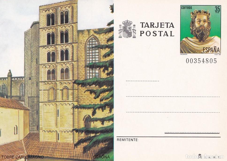 Sellos: Tarjeta Entero Postal - Torre Carlomagno - Gerona Girona - Edifil 140