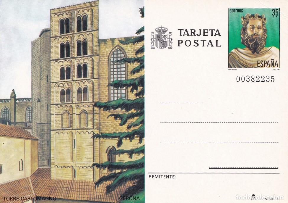 Sellos: Tarjeta Entero Postal - Torre Carlomagno - Gerona Girona - Edifil 140