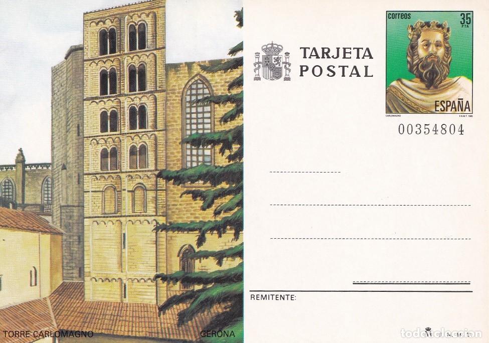 Sellos: Tarjeta Entero Postal - Torre Carlomagno - Gerona Girona - Edifil 140