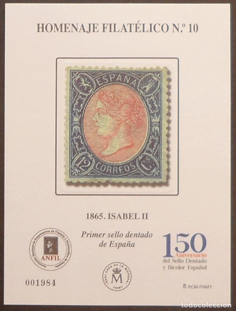 Sellos: 2013-ESPA&Ntilde;A-HOMENAJE FILATELICO N&ordm; 10-1865-ISABEL II