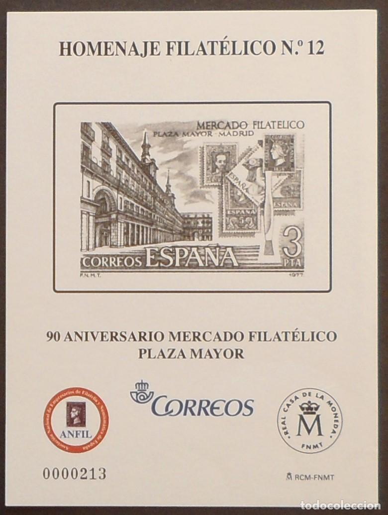 Sellos: 2013-ESPA&Ntilde;A-HOMENAJE FILATELICO N&ordm; 12-90 ANIVERSARIO MERCADO FILATELICO PLAZA MAYOR