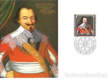 Sellos: CARTE MAXIMUM Nr 35 KAISER SONDEMARKEN GEMALDE BERUHMTER GASTE IN LIECHTENSTEIN II GEORG JENATSCH DE
