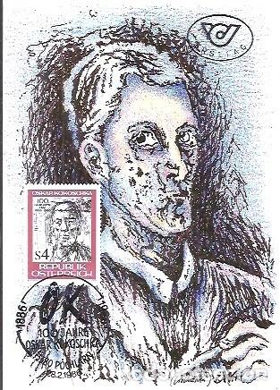 Sellos: ERSTTAG 100 GEBURGSTAG VON OSKAR KOKOSCHKA MALER 1986 REPUBLIK OSTERREICH AUSTRIA