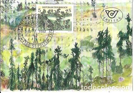 Sellos: ERSTTAG DAS WILT ZEIGT DAS WERK JUNGWALD AQUARELL COLLAGE VON ARNULF NEUWIRTH AUSTRIA
