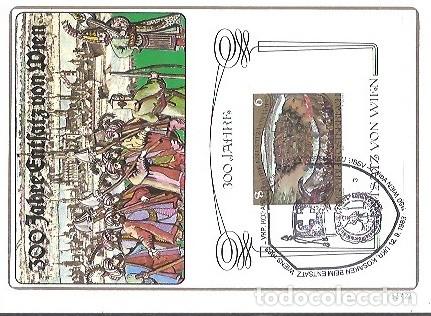 Sellos: ERSTTAG MAXI CARD SONDERMARKEN BLOCK 300 JAHRE ENTSATZ VON WIEN 1983 AUSTRIA