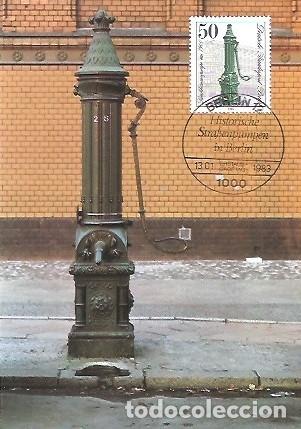 Sellos: MAXIMU,KARTEN BERLIN WEST HISTORISCHE STRABENPUMPEN 1983