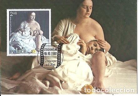Sellos: MAXIMUMKARTE THE STAMP CRIES AND WHISPER FROM THE MINIATURE SHEET SWEDISCH FIL HISTORY ISSUED ON 198