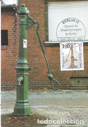 Sellos: MAXIUMKARTEN BERLIN WEST HISTORICHE STRABENPUMOEN KAUSEPUMPE 1983