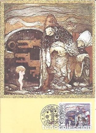 Sellos: MAXIMUMKORT THE STAMP WHAT A MISERABLE LITTLE PALEFACE SAID THE TROLL MOTHER FROM THE BOOKLET IN MEM