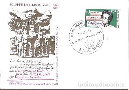 Sellos: PHILATELISTENVERBAND IM KLTURBUND DER DDR 30 JAHRE KARL MARX STADT 1983 ALEMANIA ORIENTAL