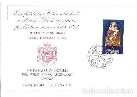 Sellos: POSTWERTZEICHENSTELLE DER FURSTLICHEN REGIERUNG VADUZ EINFROHLICHES WEIHNACHTSFEST UND VIEL GLUCK IN