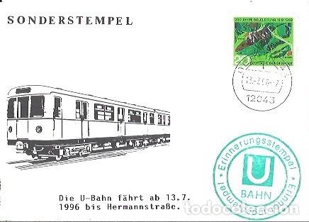 Sellos: SONDERSTEMPEL ERINNERUNGSSTEMPEL BAHN 1996 BERLIN 350 JAHRE SOLELEITUNG 1969