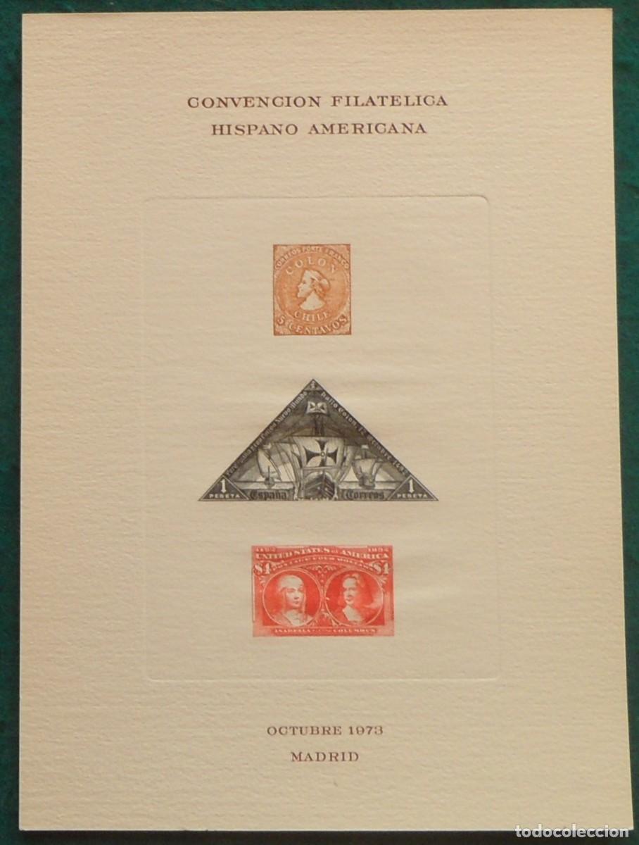 Stamps: 1973-ESPA&Ntilde;A-RECUERDOS FILATELICOS-EXPOSICIONES Y HOMENAJES-VER FOTO-HOJITAS-HOJAS Y TARJETAS